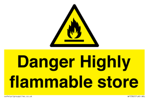 WF5362: Danger Highly flammable store sign