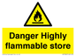 WF5362: Danger Highly flammable store sign