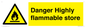 WF5362: Danger Highly flammable store sign