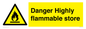 WF5362: Danger Highly flammable store sign