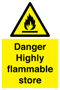 WF5362: Danger Highly flammable store sign