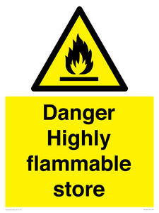 WF5362: Danger Highly flammable store sign
