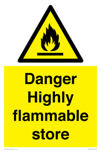 WF5362: Danger Highly flammable store sign