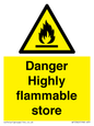 WF5362: Danger Highly flammable store sign