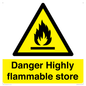 WF5362: Danger Highly flammable store sign