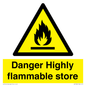WF5362: Danger Highly flammable store sign