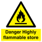 WF5362: Danger Highly flammable store sign