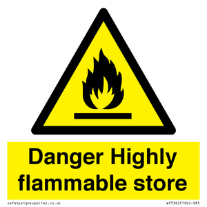 WF5362: Danger Highly flammable store sign