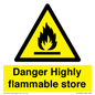 WF5362: Danger Highly flammable store sign