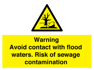 WH10107: Warning Avoid contact with flood waters. Risk of sewage contamination