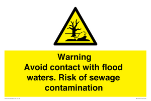 WH10107: Warning Avoid contact with flood waters. Risk of sewage contamination