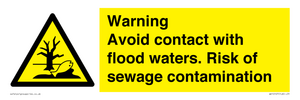WH10107: Warning Avoid contact with flood waters. Risk of sewage contamination
