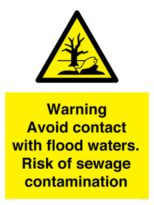 WH10107: Warning Avoid contact with flood waters. Risk of sewage contamination