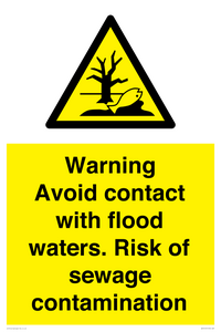 WH10107: Warning Avoid contact with flood waters. Risk of sewage contamination