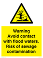 WH10107: Warning Avoid contact with flood waters. Risk of sewage contamination