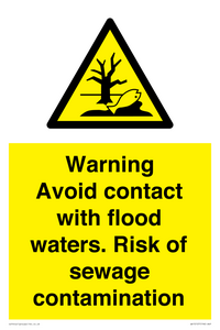 WH10107: Warning Avoid contact with flood waters. Risk of sewage contamination