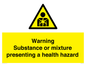 WH7801: Warning Substance or mixture presenting a health hazard