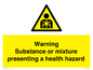 WH7801: Warning Substance or mixture presenting a health hazard