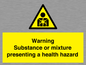 WH7801: Warning Substance or mixture presenting a health hazard