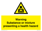 WH7801: Warning Substance or mixture presenting a health hazard