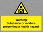 WH7801: Warning Substance or mixture presenting a health hazard