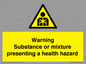 WH7801: Warning Substance or mixture presenting a health hazard