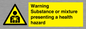 WH7801: Warning Substance or mixture presenting a health hazard