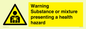 WH7801: Warning Substance or mixture presenting a health hazard