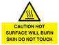 WK12631: CAUTION HOT SURFACE WILL BURN SKIN DO NOT TOUCH
