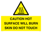 WK12631: CAUTION HOT SURFACE WILL BURN SKIN DO NOT TOUCH