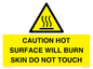 WK12631: CAUTION HOT SURFACE WILL BURN SKIN DO NOT TOUCH