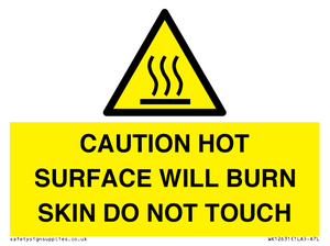 WK12631: CAUTION HOT SURFACE WILL BURN SKIN DO NOT TOUCH
