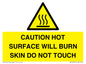 WK12631: CAUTION HOT SURFACE WILL BURN SKIN DO NOT TOUCH