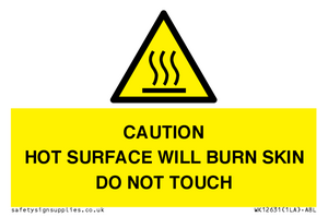 WK12631: CAUTION HOT SURFACE WILL BURN SKIN DO NOT TOUCH