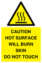 WK12631: CAUTION HOT SURFACE WILL BURN SKIN DO NOT TOUCH