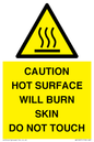 WK12631: CAUTION HOT SURFACE WILL BURN SKIN DO NOT TOUCH