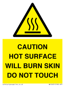 WK12631: CAUTION HOT SURFACE WILL BURN SKIN DO NOT TOUCH