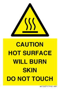 WK12631: CAUTION HOT SURFACE WILL BURN SKIN DO NOT TOUCH