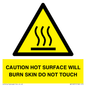 WK12631: CAUTION HOT SURFACE WILL BURN SKIN DO NOT TOUCH