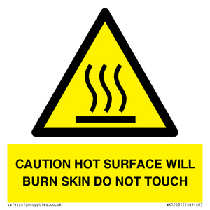 WK12631: CAUTION HOT SURFACE WILL BURN SKIN DO NOT TOUCH