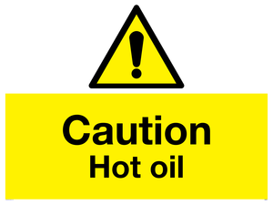 WK5678: Caution Hot oil Warning Sign