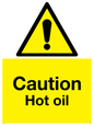 WK5678: Caution Hot oil Warning Sign
