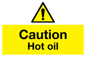 WK5678: Caution Hot oil Warning Sign