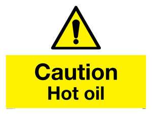 WK5678: Caution Hot oil Warning Sign