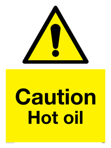 WK5678: Caution Hot oil Warning Sign