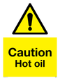 WK5678: Caution Hot oil Warning Sign