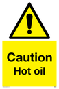 WK5678: Caution Hot oil Warning Sign