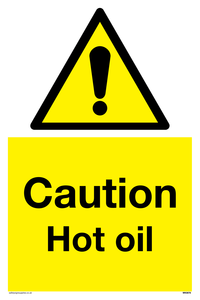 WK5678: Caution Hot oil Warning Sign