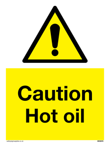 WK5678: Caution Hot oil Warning Sign