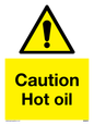 WK5678: Caution Hot oil Warning Sign